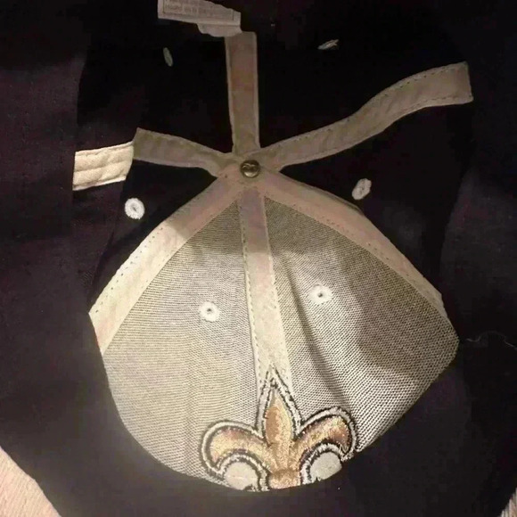Reebok NFL New Orleans Saints Fitted Hat Cap Size S/M Black & Tan Football - Picture 11 of 11
